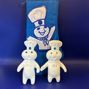 Pillsbury Doughboy and Girl Doll & Blue Oven Mitt